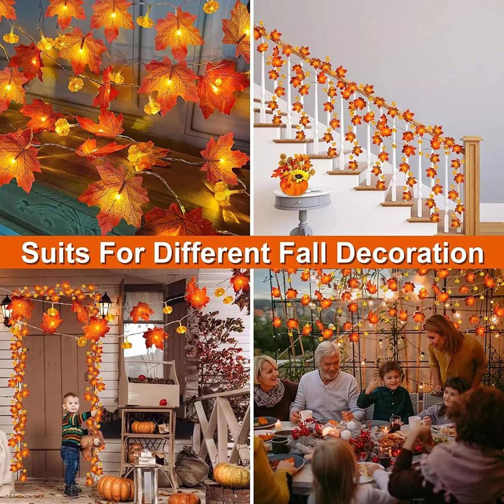 Outdoor Lighting Ideas For Party - LED Maple Leaf Platte Pompoen Lichtslingers
