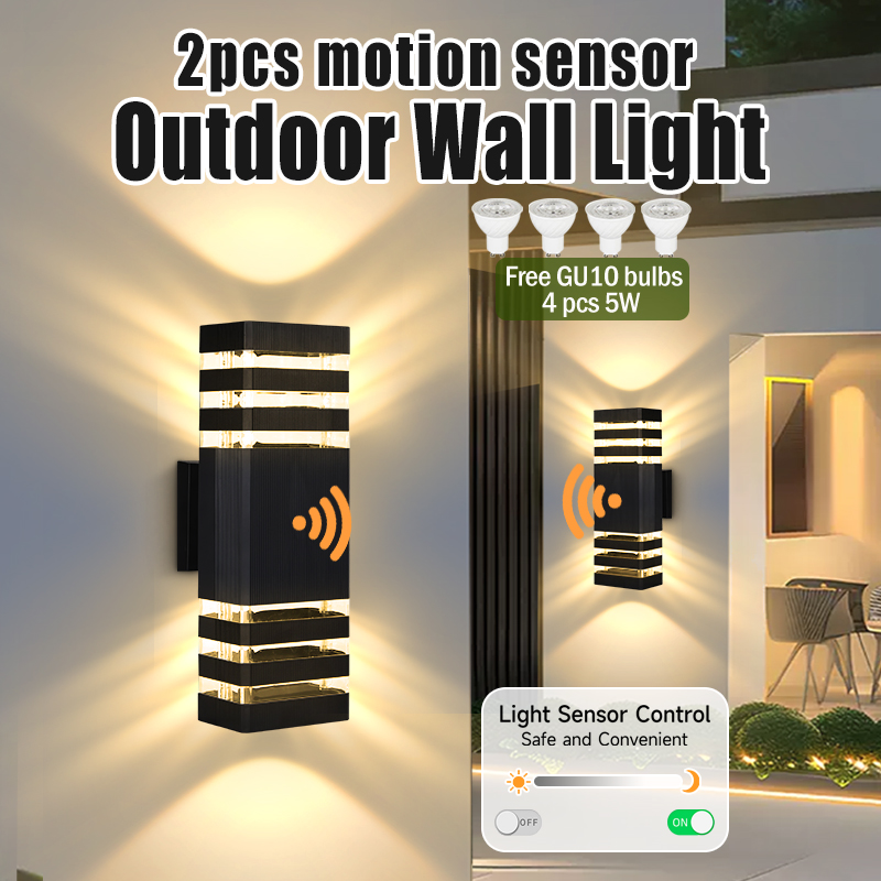 Outdoor Lighting Lux - Sensorlicht Buitenwandlamp GU10 Wanddecoratie Verlichting Binnen