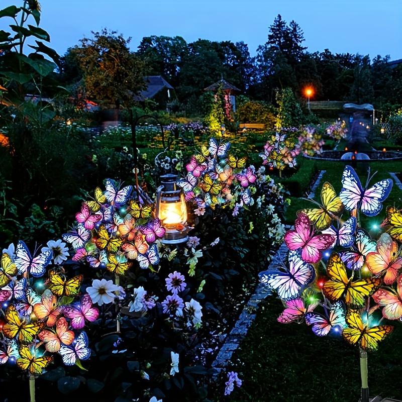 Outdoor Lighting Gazebo - Solar LED-vlindertuinverlichting Waterdichte kleurrijke buitengazonpadlamp voor