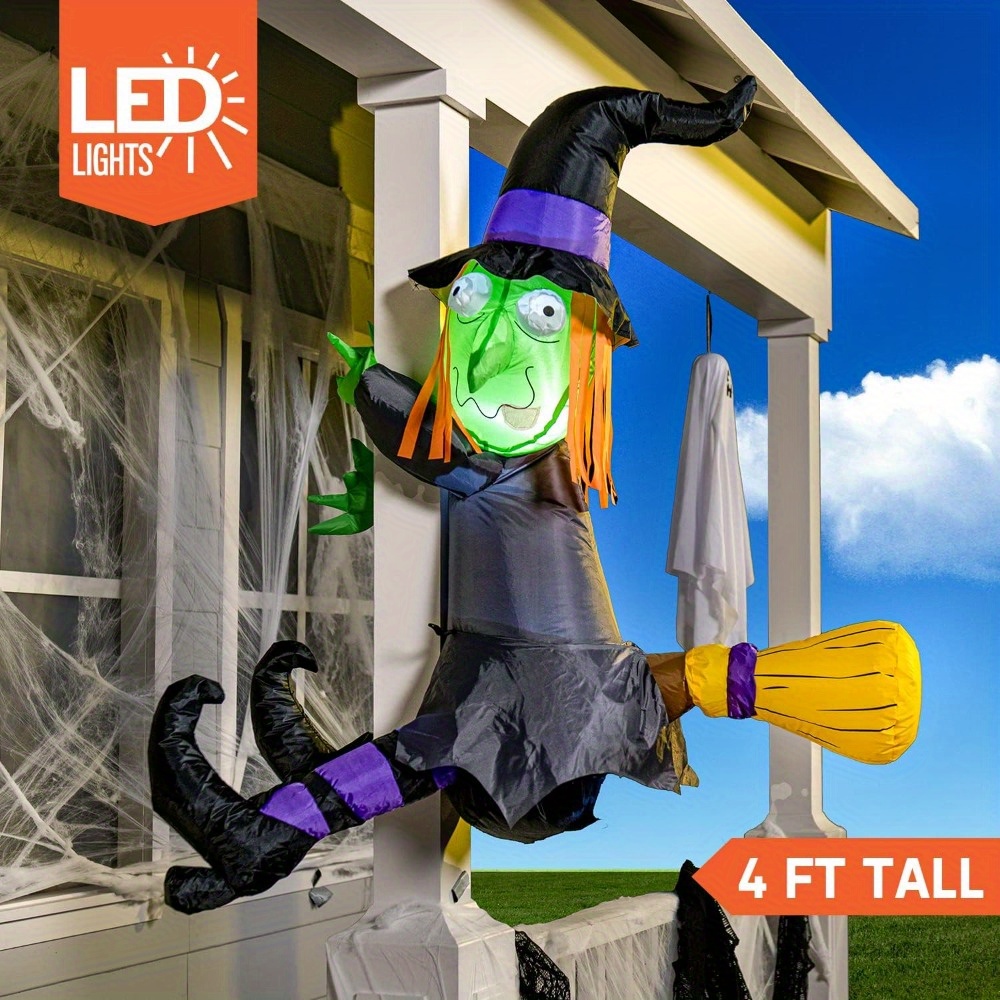 Outdoor Lighting Ideas For Party - 4FT Halloween opblaasbare heks met ingebouwde