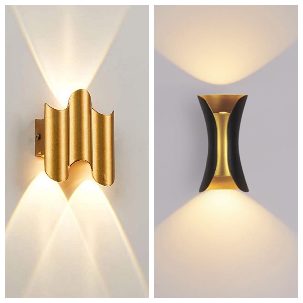 Outdoor Lighting Lux - Aluminium Golden Body LED Wandlamp Buiten