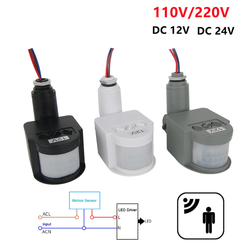 Outdoor Lighting Lux - 12V Bewegingssensor 220V/110V PIR Bewegingsdetector Automatische