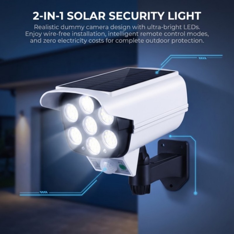 Dusk To Dawn Bulb - Solar Security LED Schijnwerper Bewegingsmelder Nep