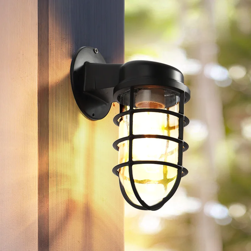 Outdoor Lighting Restaurant - Vintage Loft Cage Industrie Wind Wandlampen