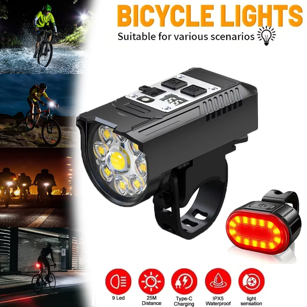 Outdoor Lighting Ideas For Party - 9 LED-fietskoplamp USB oplaadbare fietslamp Super