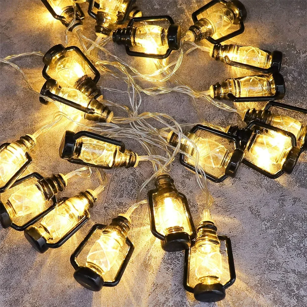 Solar Fairy String - Vintage kerosinelamp LED-lichtslingers op batterijen Retro