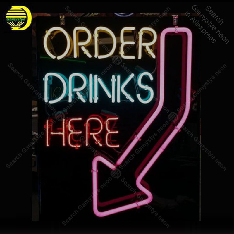 Outdoor Lighting Expressions - Neonbord voor bestelling Drink Here met