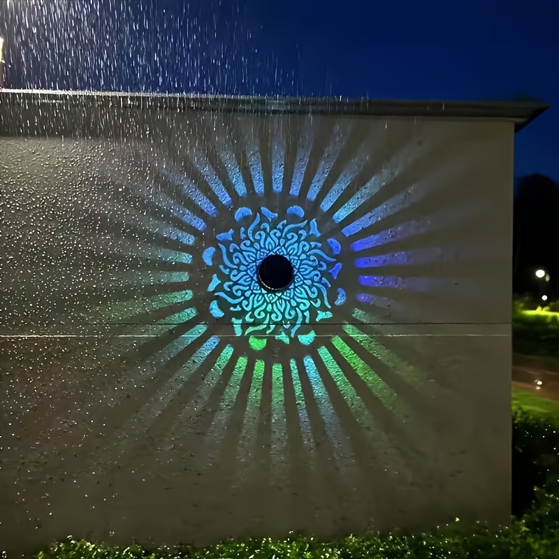 Outdoor Lighting Lux - Solar LED-wandlamp Mandala-projectielantaarn Waterdichte buitenlamp voor