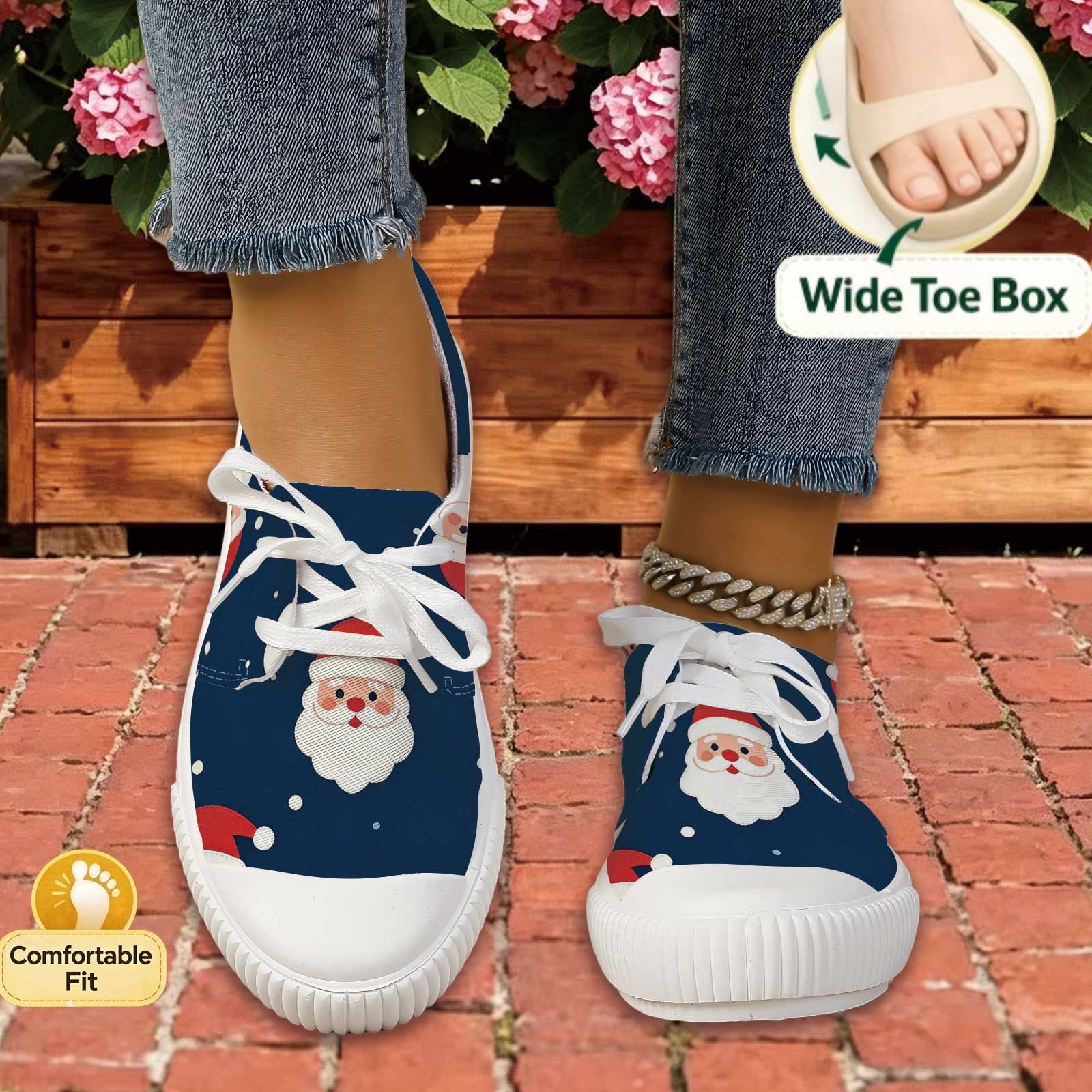 Outdoor Lighting Uplight - Dames Santa Print Casual schoenen met