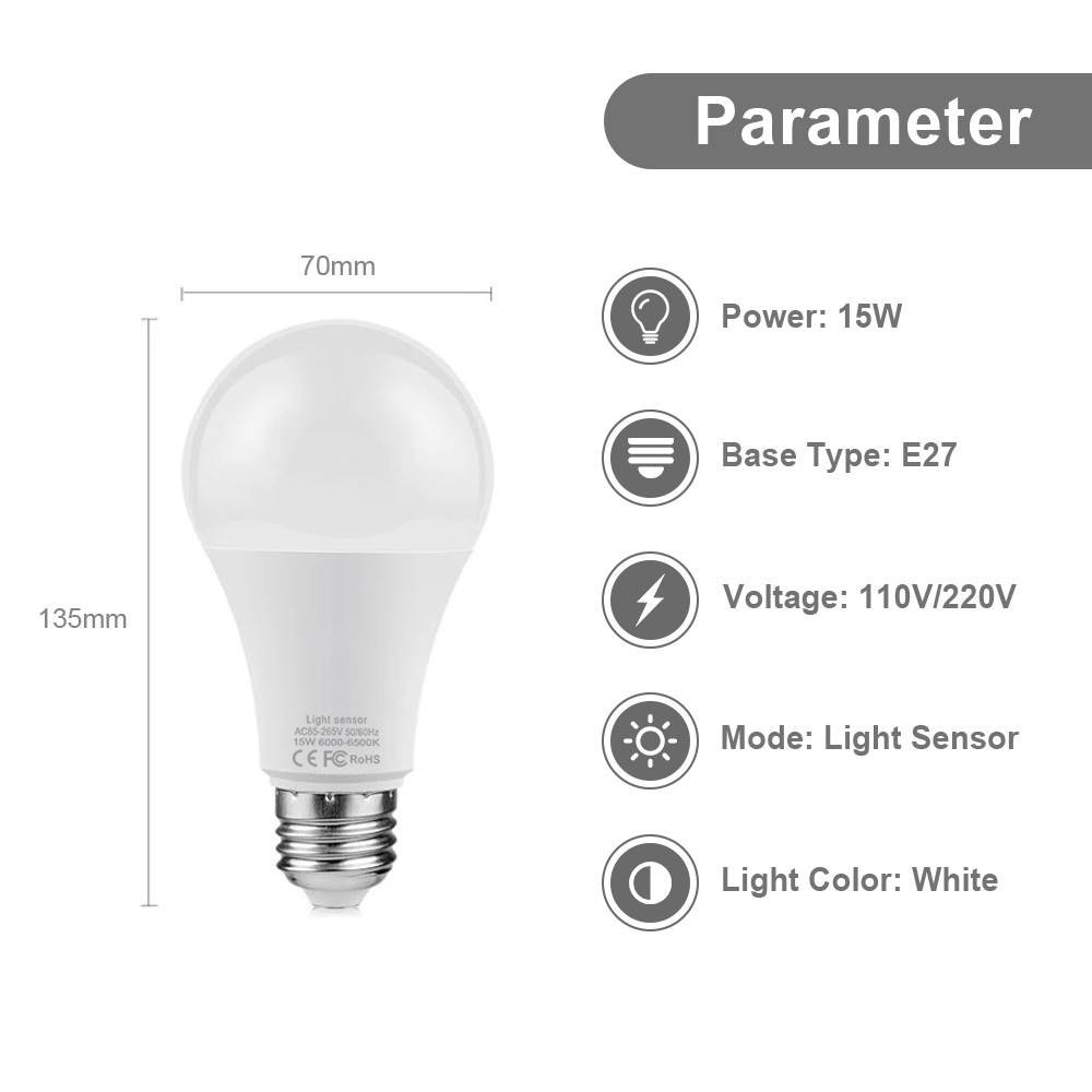 15W E27 LED Schemering tot Dag - Dusk To Dawn Bulb recensie en prijs