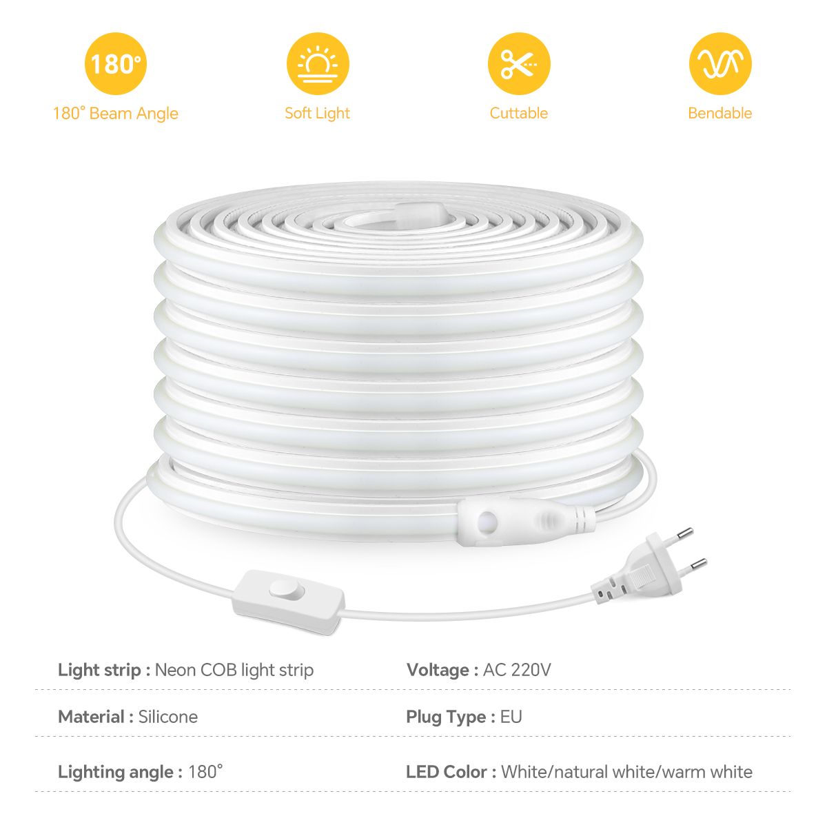 220V COB Led Strip Hoge Dichth - Outdoor Lighting Gazebo recensie en prijs