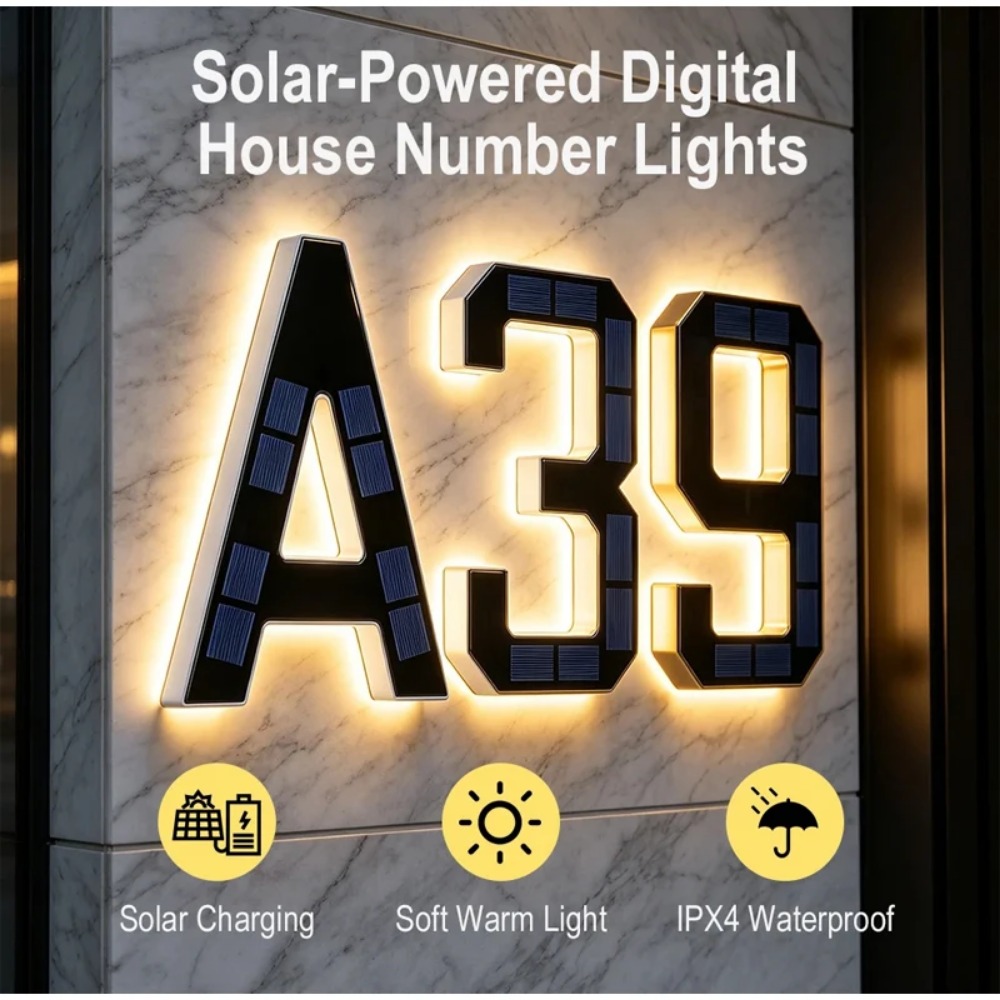 Nieuw zonne-adresbord LED-huis - Outdoor Lighting Lux recensie en prijs