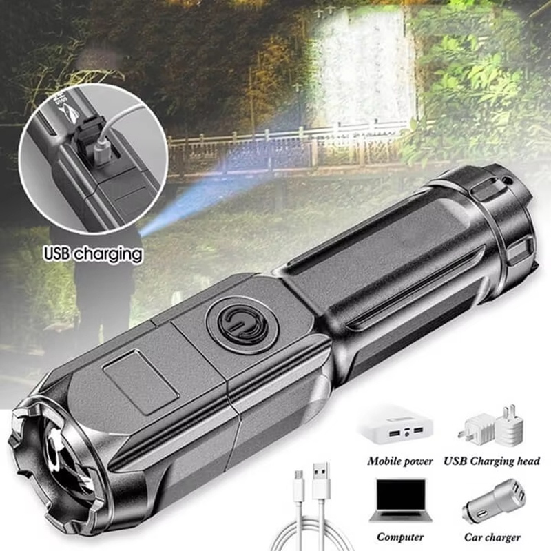 Sterk licht LED-zaklamp USB op - Outdoor Lighting Ideas For Party recensie en prijs