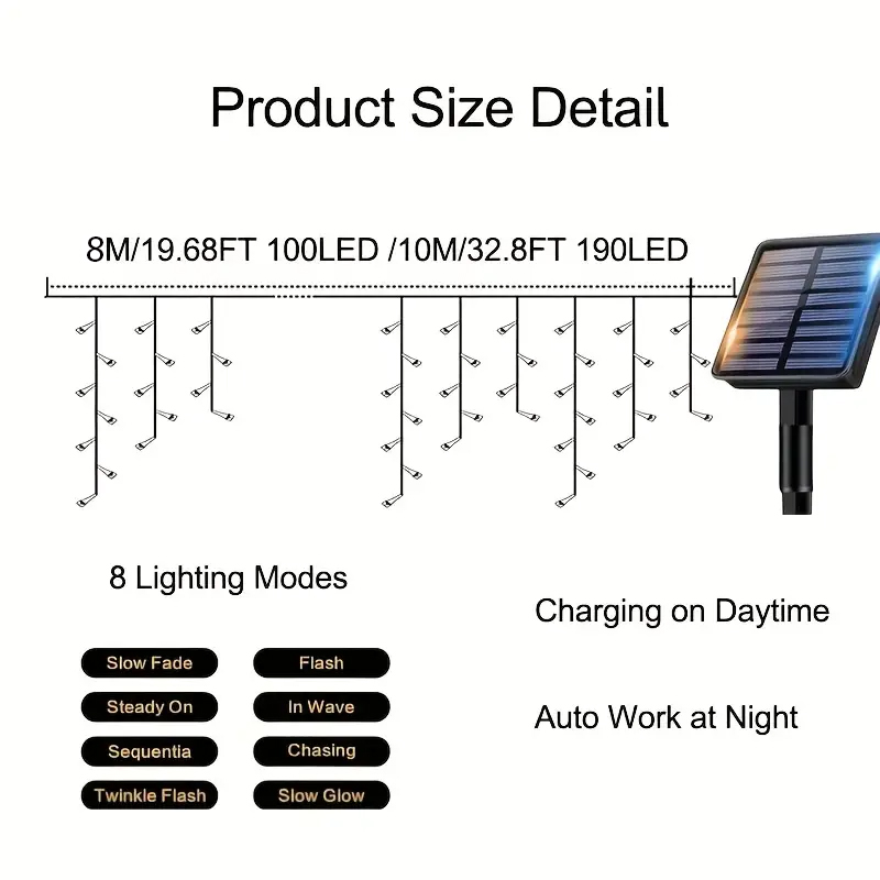 Solar Icicle Lights Outdoor Fa - Solar Fairy String recensie en prijs