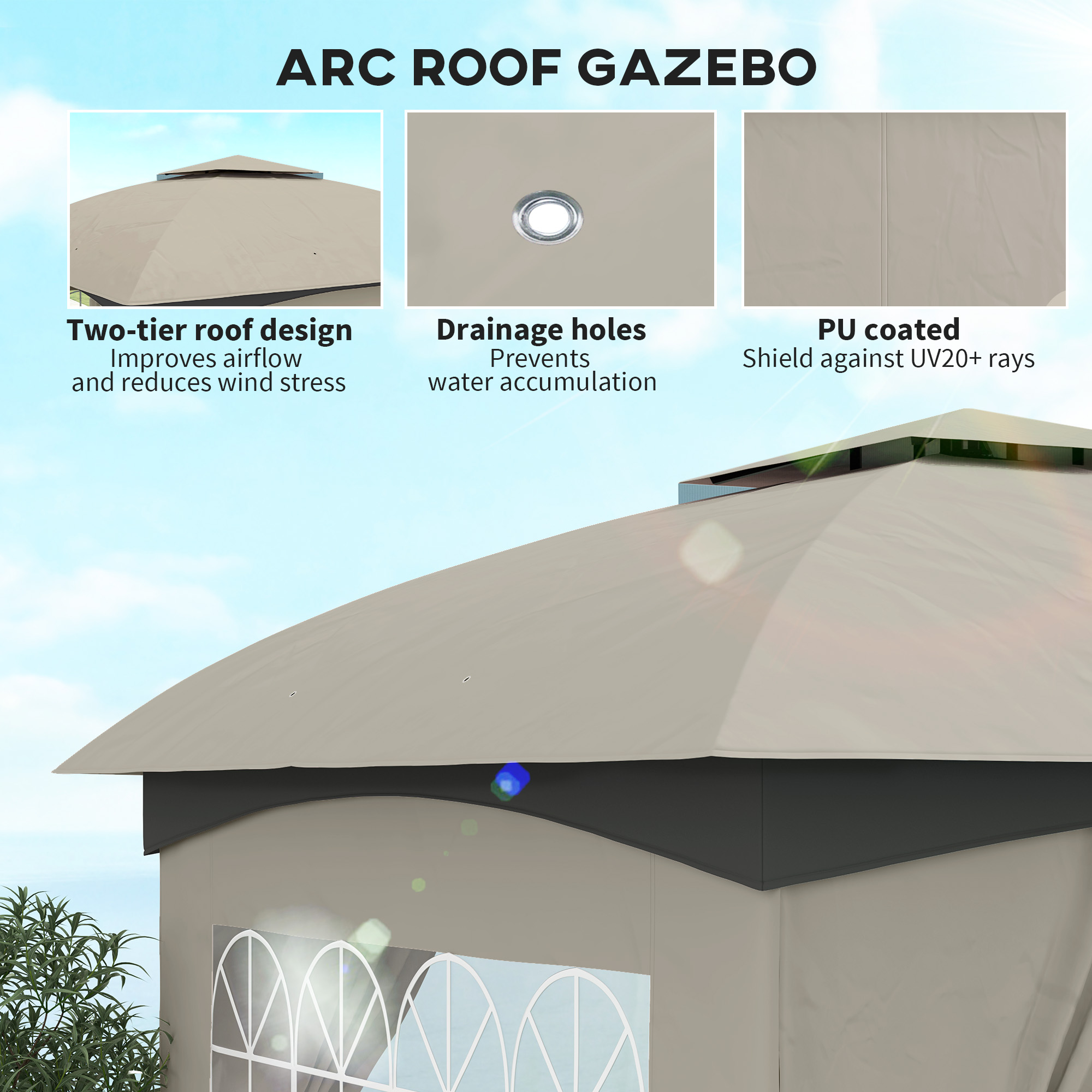 11' x 11' Buitengazebo met gor - Outdoor Lighting Gazebo recensie en prijs